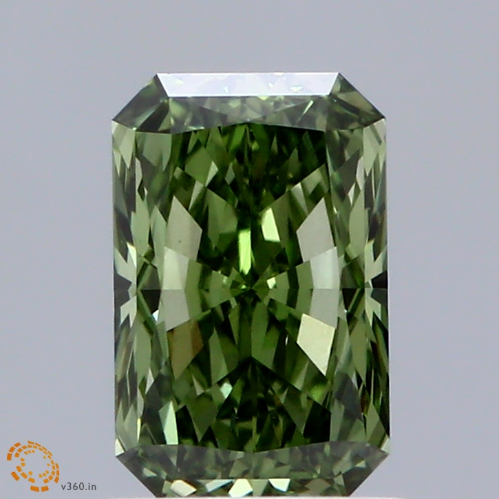 1.00 Ct. Fancy Vivid  Green Radiant Lab Grown Diamond