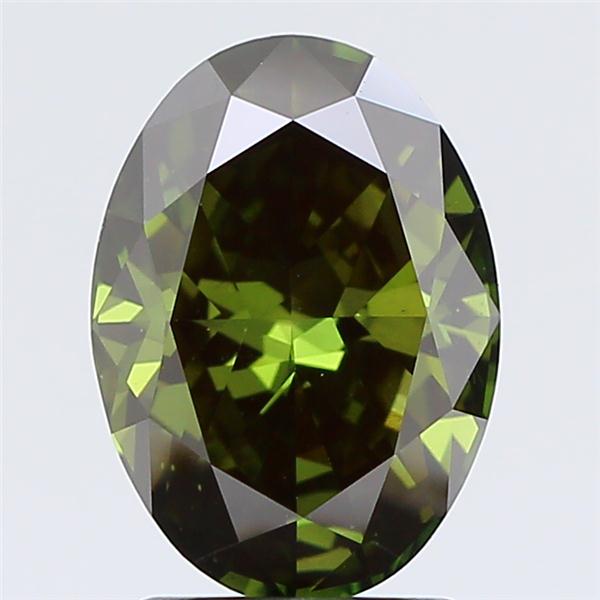 2.02 Ct. Fancy Deep Green Oval Lab Grown Diamond
