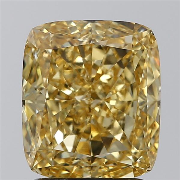 2.06 Ct. Fancy Vivid Yellow Cushion Lab Grown Diamond