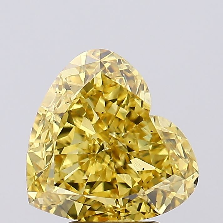 4.54 Ct. Fancy Vivid  Yellow Heart Lab Grown Diamond