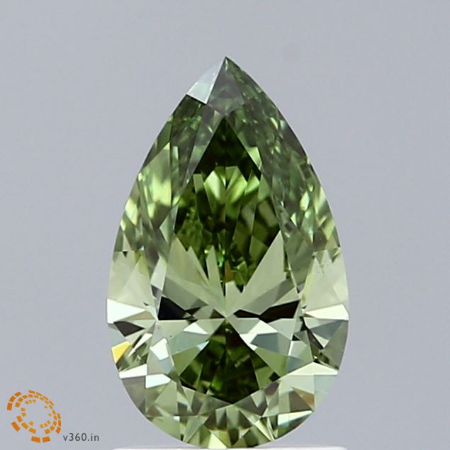 1.01 Ct. Fancy Vivid  Green Pear Lab Grown Diamond