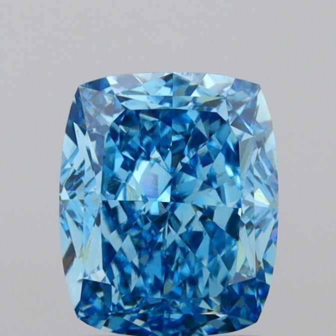 2.07 Ct. Fancy Vivid  Blue Cushion Lab Grown Diamond