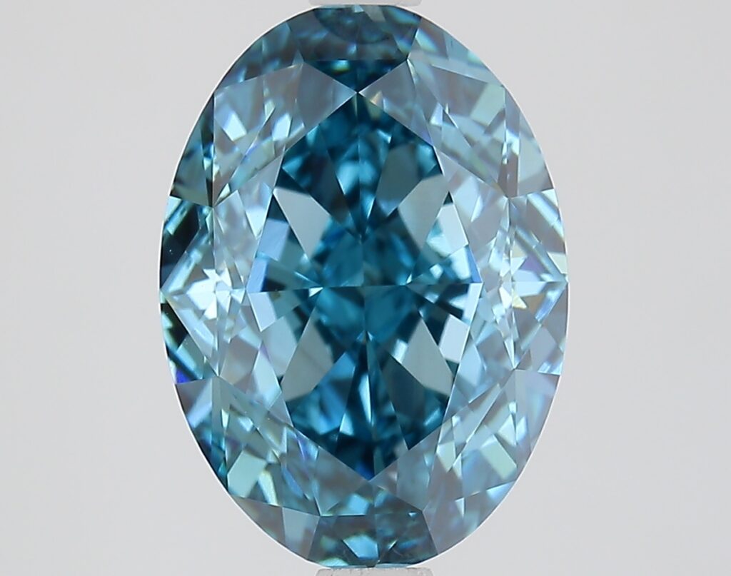 3.35 Ct. Fancy Vivid  Blue Oval Lab Grown Diamond