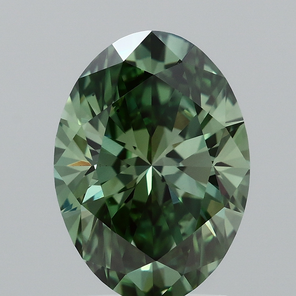 2.02 Ct. Fancy Vivid Green Oval Lab Grown Diamond